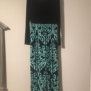 Elegant Black and Teal Women's Dress